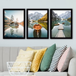 Wallity Cuadro Decorativo Enmarcado 3 Piezas Multicolor 35x45 cm